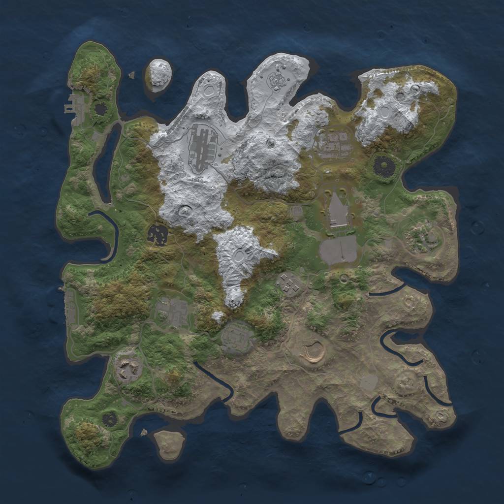 Rust Map: Procedural Map, Size: 3500, Seed: 8920, 18 Monuments