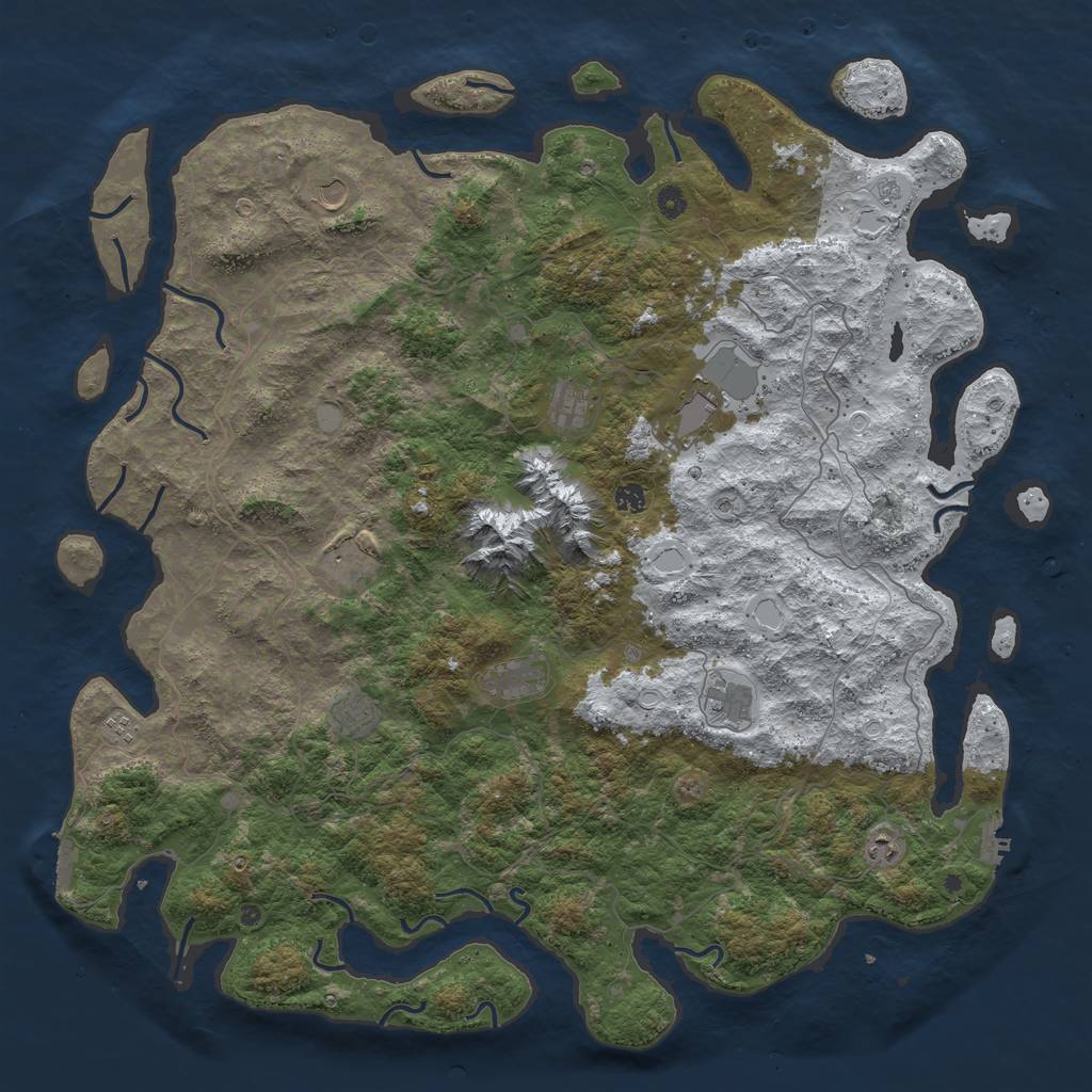 Rust Map: Procedural Map, Size: 5300, Seed: 24888777, 19 Monuments