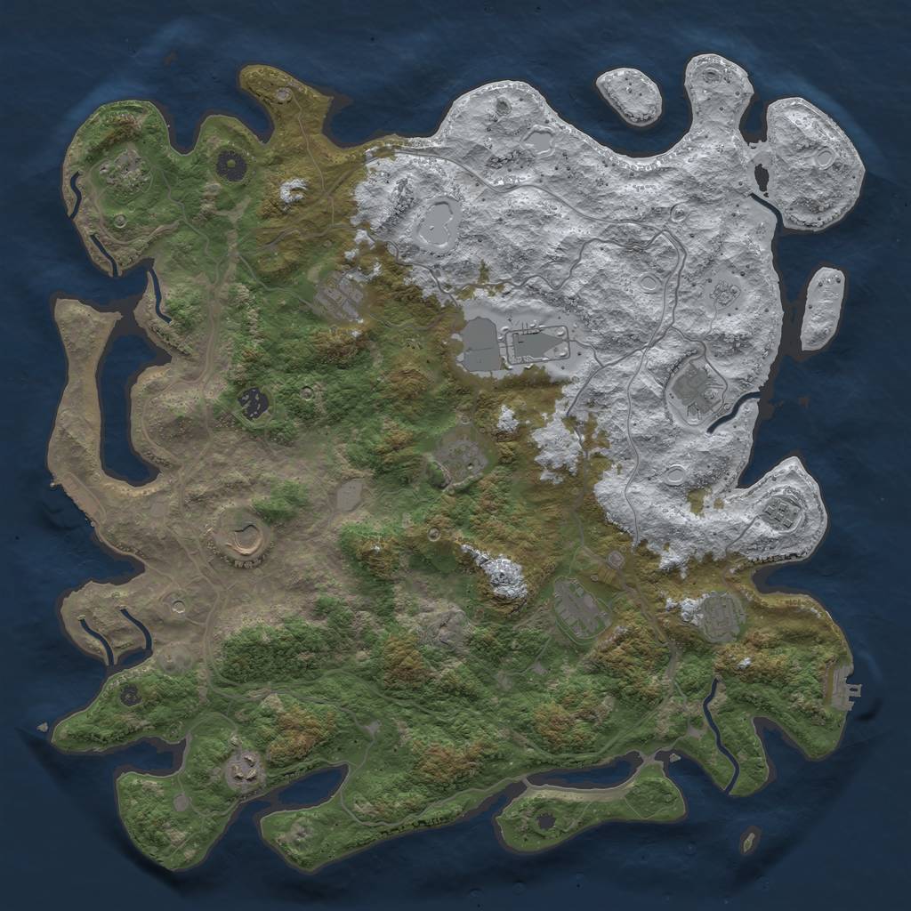 Rust Map: Procedural Map, Size: 4500, Seed: 897153224, 20 Monuments