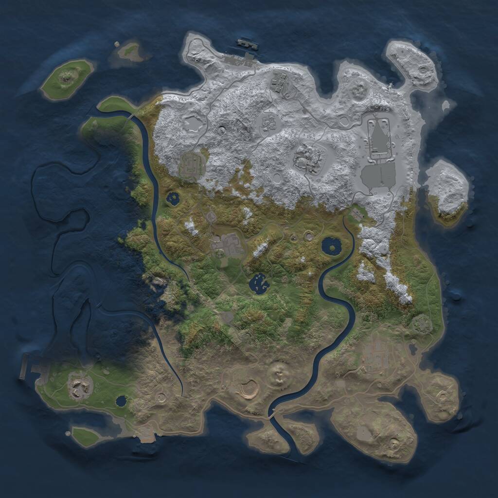 Rust Map: Procedural Map, Size: 3800, Seed: 50900, 15 Monuments
