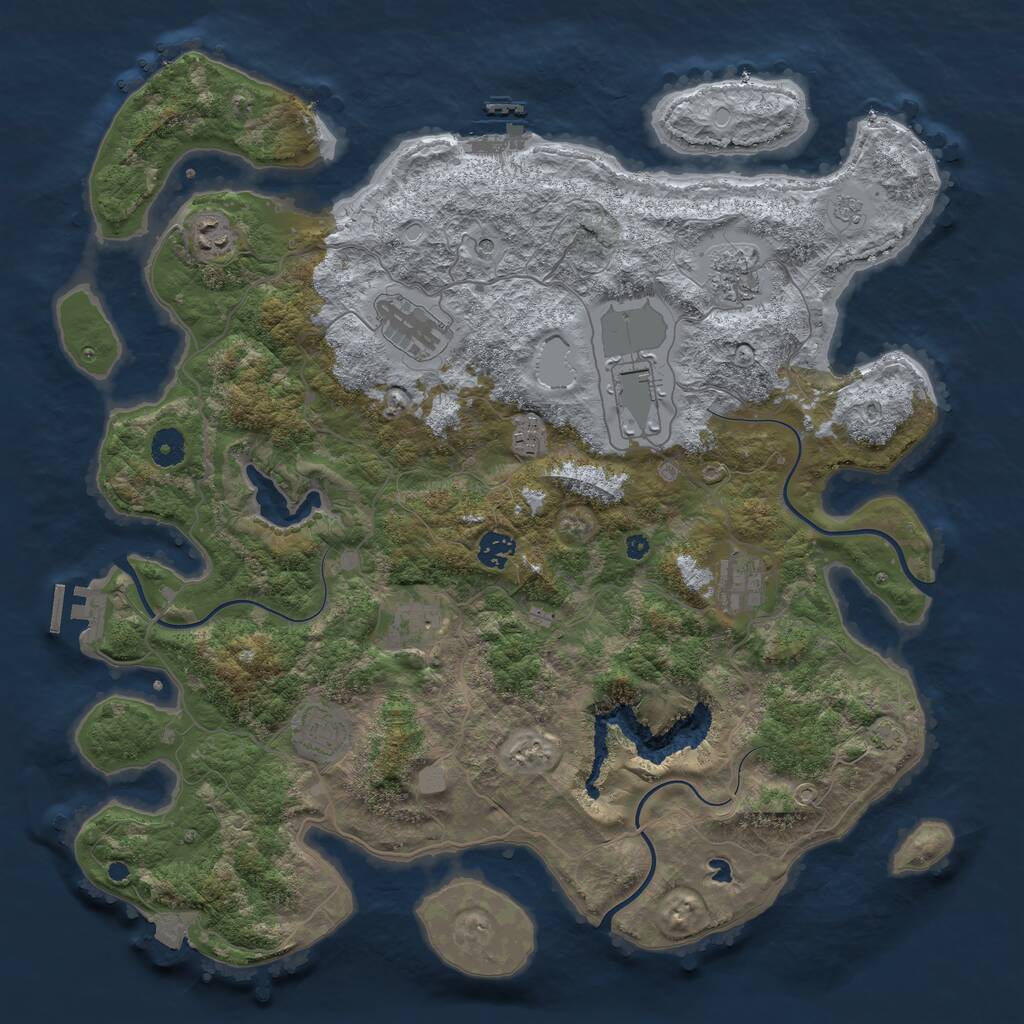 Rust Map: Procedural Map, Size: 4200, Seed: 2806, 15 Monuments