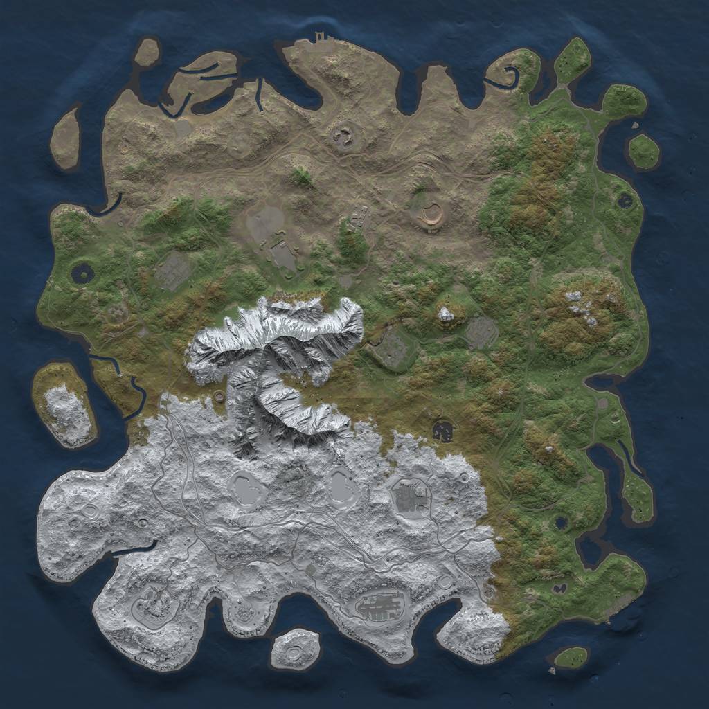 Rust Map: Procedural Map, Size: 5000, Seed: 821212, 20 Monuments