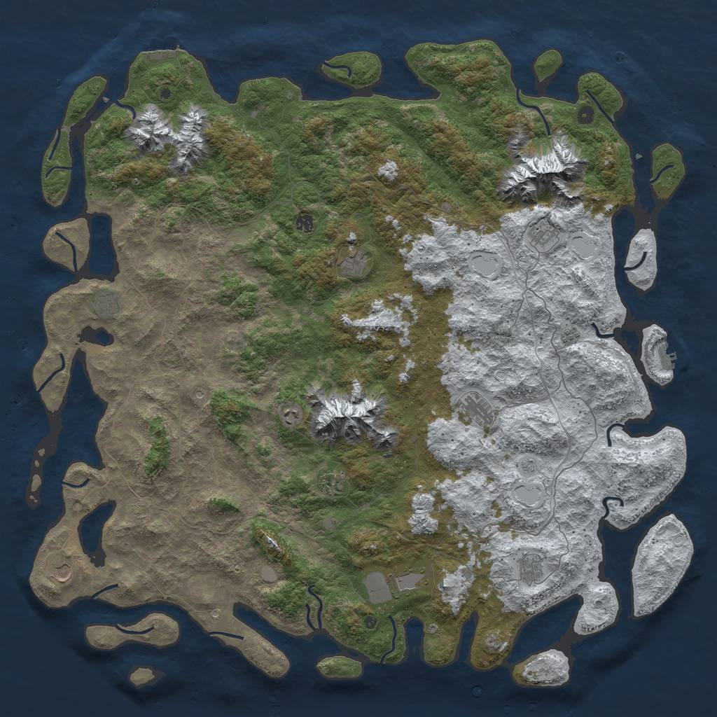 Rust Map: Procedural Map, Size: 6000, Seed: 64241, 20 Monuments
