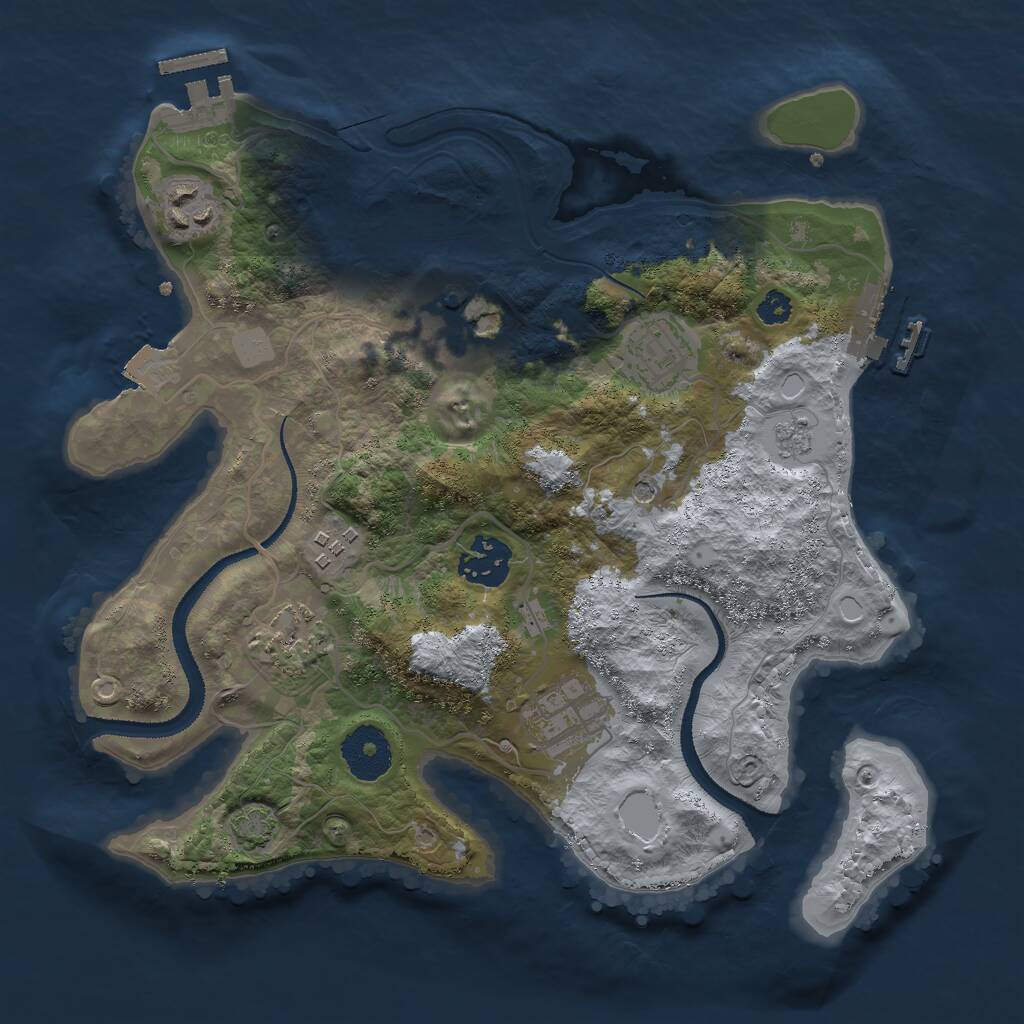 Rust Map: Procedural Map, Size: 3000, Seed: 9768354, 13 Monuments