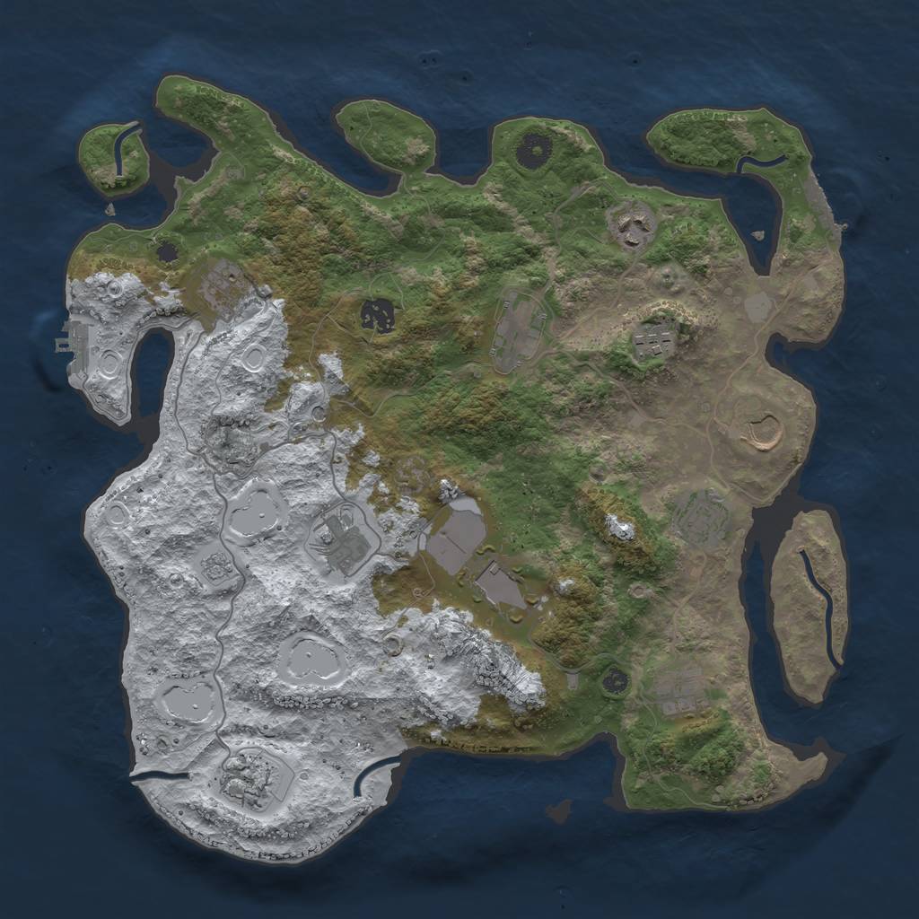 Rust Map: Procedural Map, Size: 3850, Seed: 1431904450, 20 Monuments