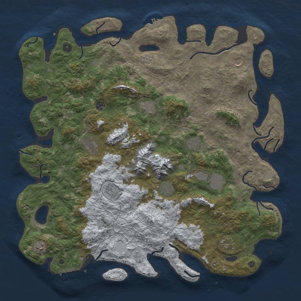 Rust Map: Procedural Map, Size: 5000, Seed: 8388021, 20 Monuments