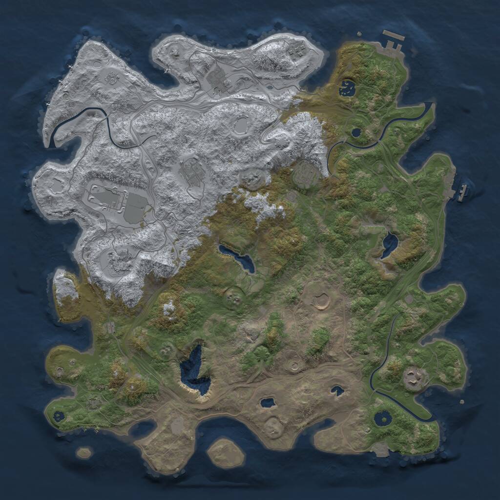 Rust Map: Procedural Map, Size: 4500, Seed: 7710, 15 Monuments