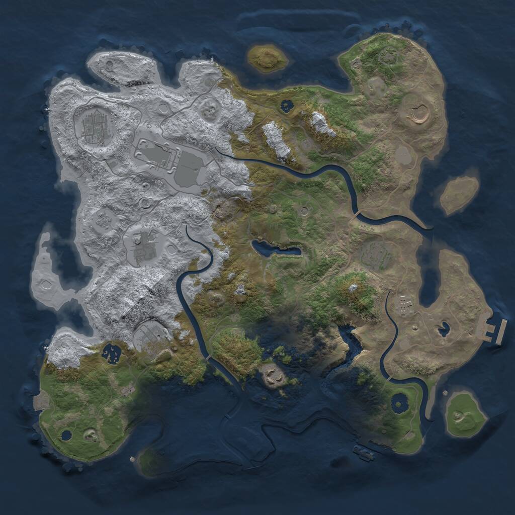 Rust Map: Procedural Map, Size: 4000, Seed: 1725616623, 15 Monuments