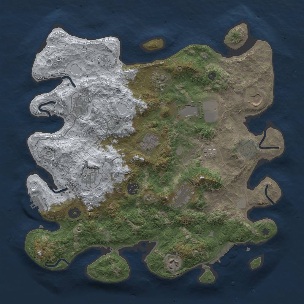 Rust Map: Procedural Map, Size: 3800, Seed: 12, 20 Monuments