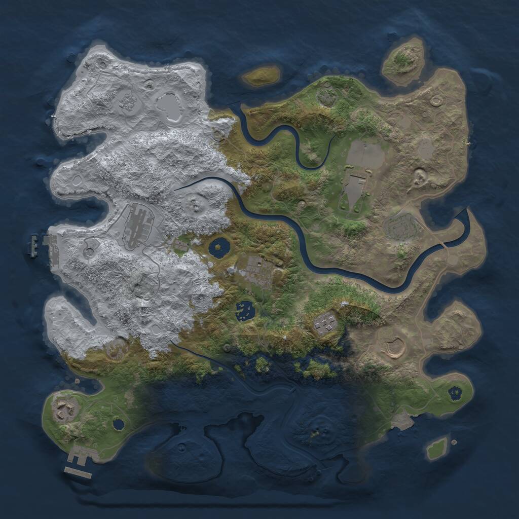 Rust Map: Procedural Map, Size: 3800, Seed: 12, 14 Monuments