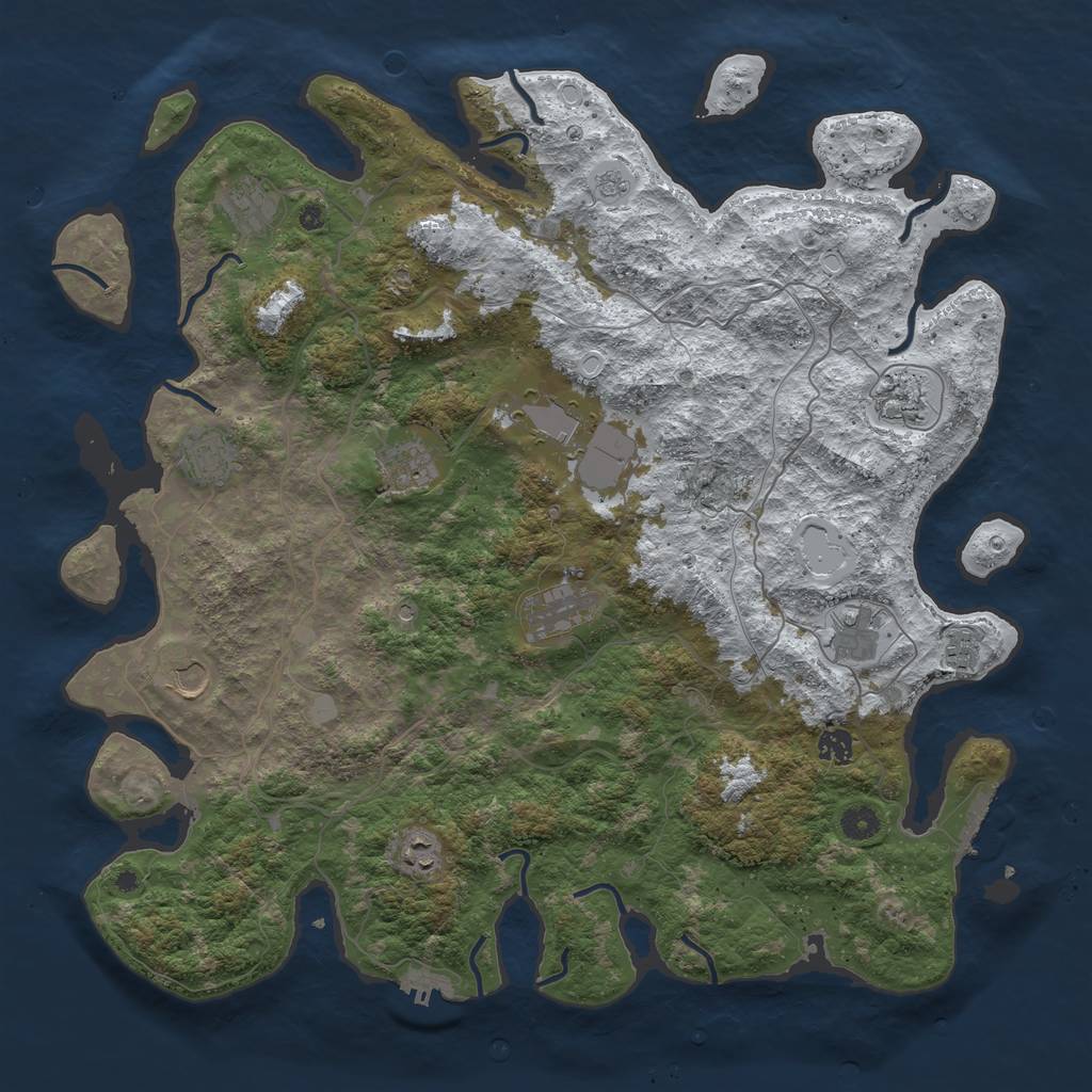 Rust Map: Procedural Map, Size: 4500, Seed: 1450, 20 Monuments