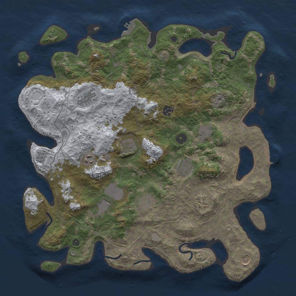 Rust Map: Procedural Map, Size: 4250, Seed: 289314076, 20 Monuments