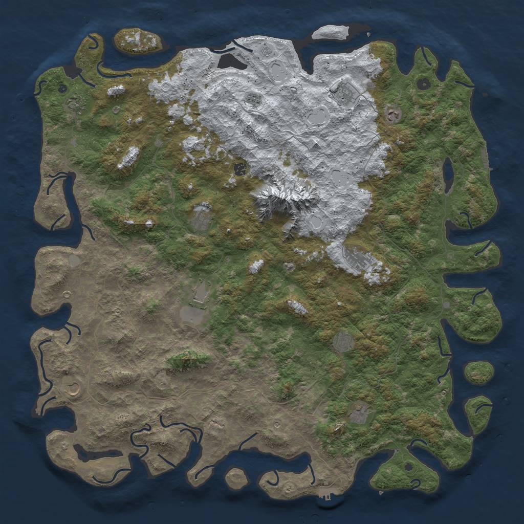 Rust Map: Procedural Map, Size: 6000, Seed: 67336663, 20 Monuments