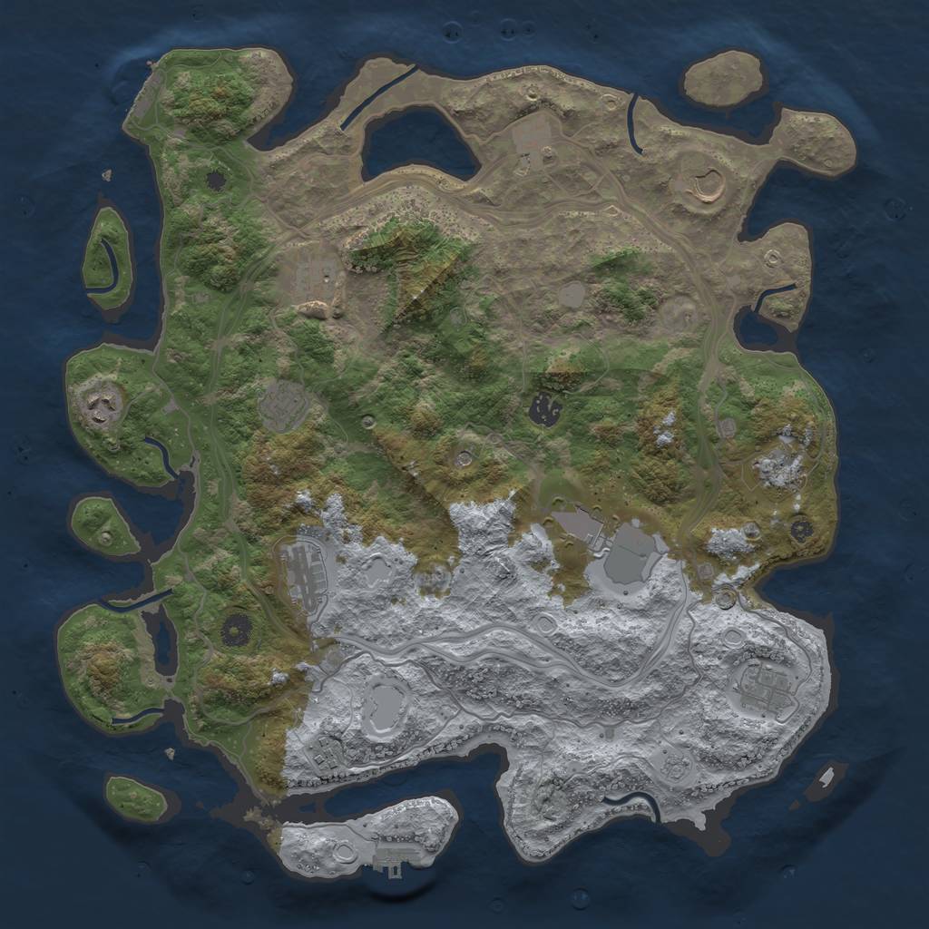 Rust Map: Procedural Map, Size: 4250, Seed: 785698, 20 Monuments