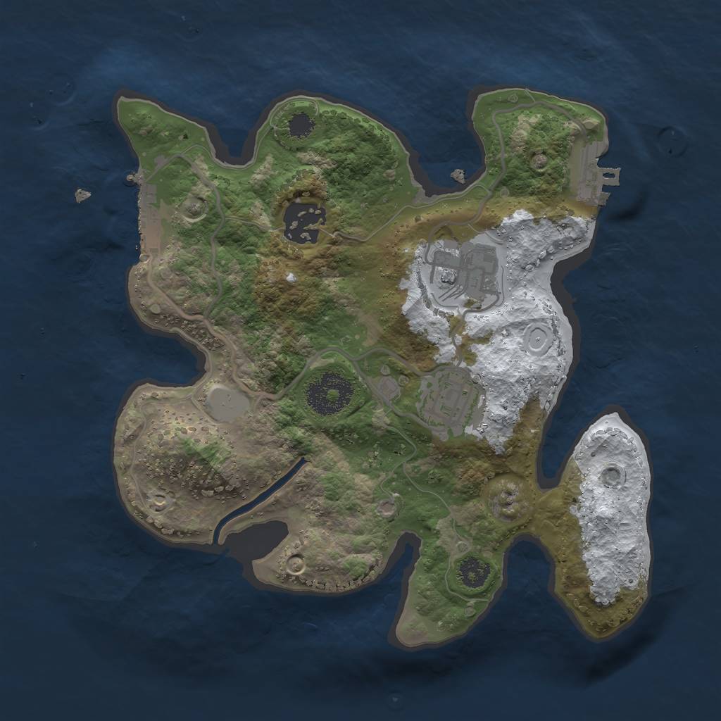Rust Map: Procedural Map, Size: 2460, Seed: 420, 10 Monuments