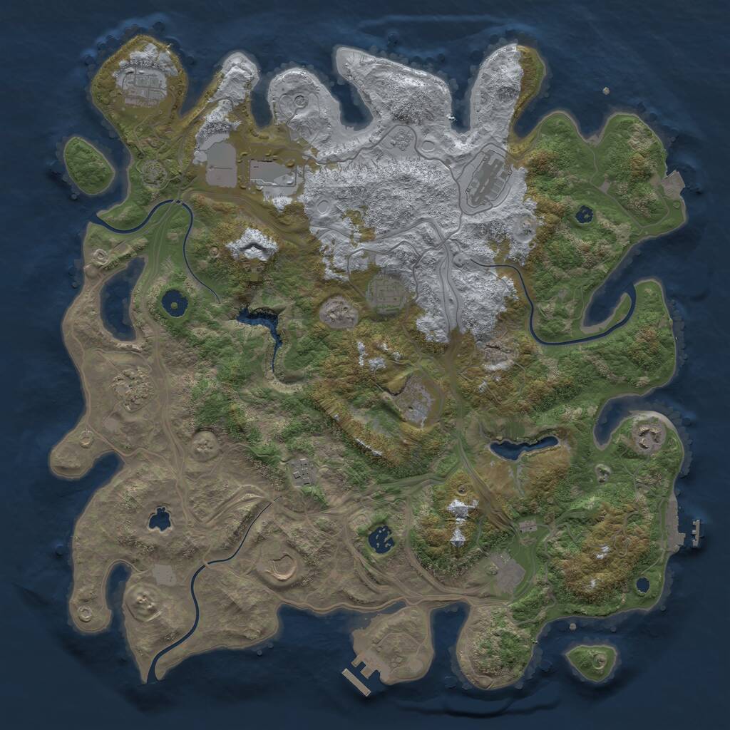 Rust Map: Procedural Map, Size: 4250, Seed: 123123123, 17 Monuments