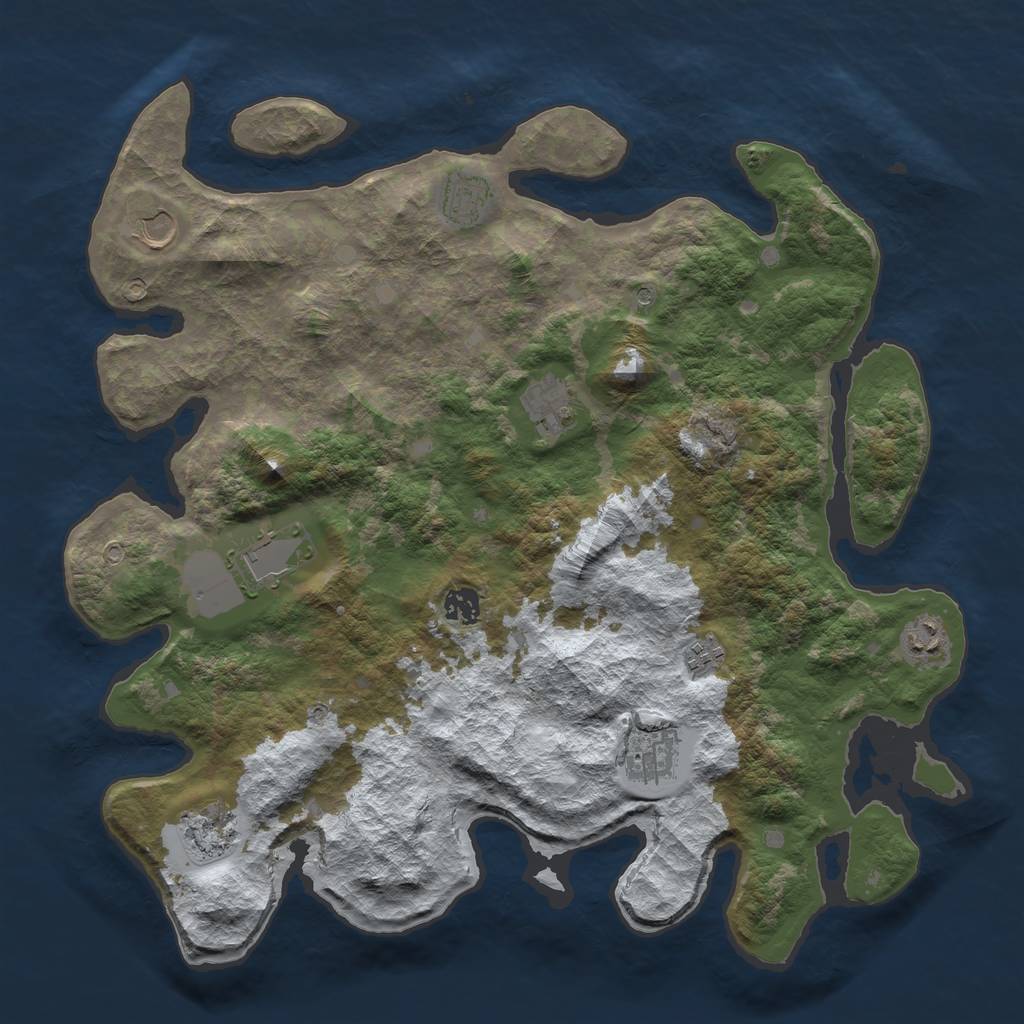Rust Map: Barren, Size: 4100, Seed: 84378, 12 Monuments