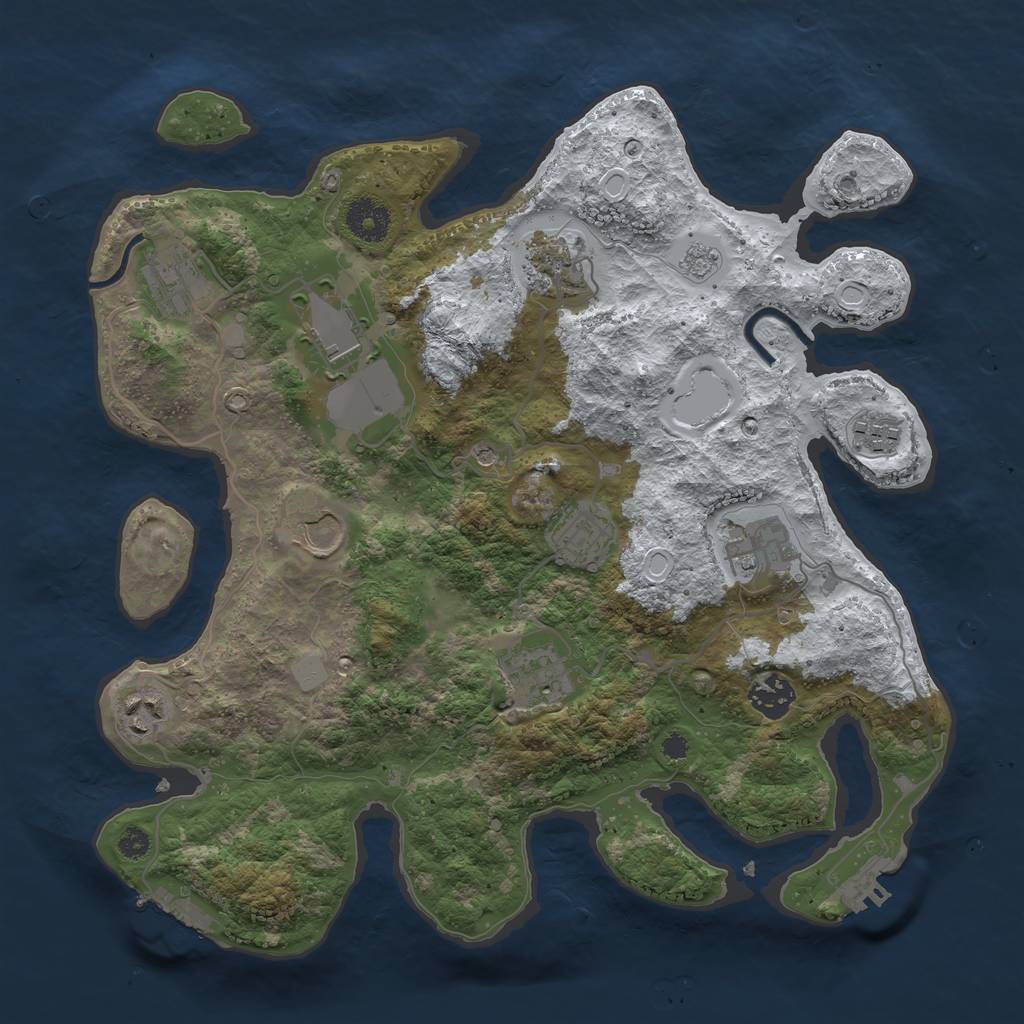 Rust Map: Procedural Map, Size: 3500, Seed: 770002208, 19 Monuments