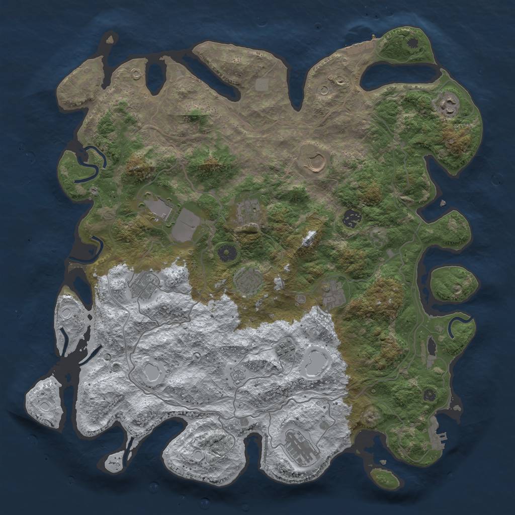 Rust Map: Procedural Map, Size: 4250, Seed: 1389764078, 19 Monuments