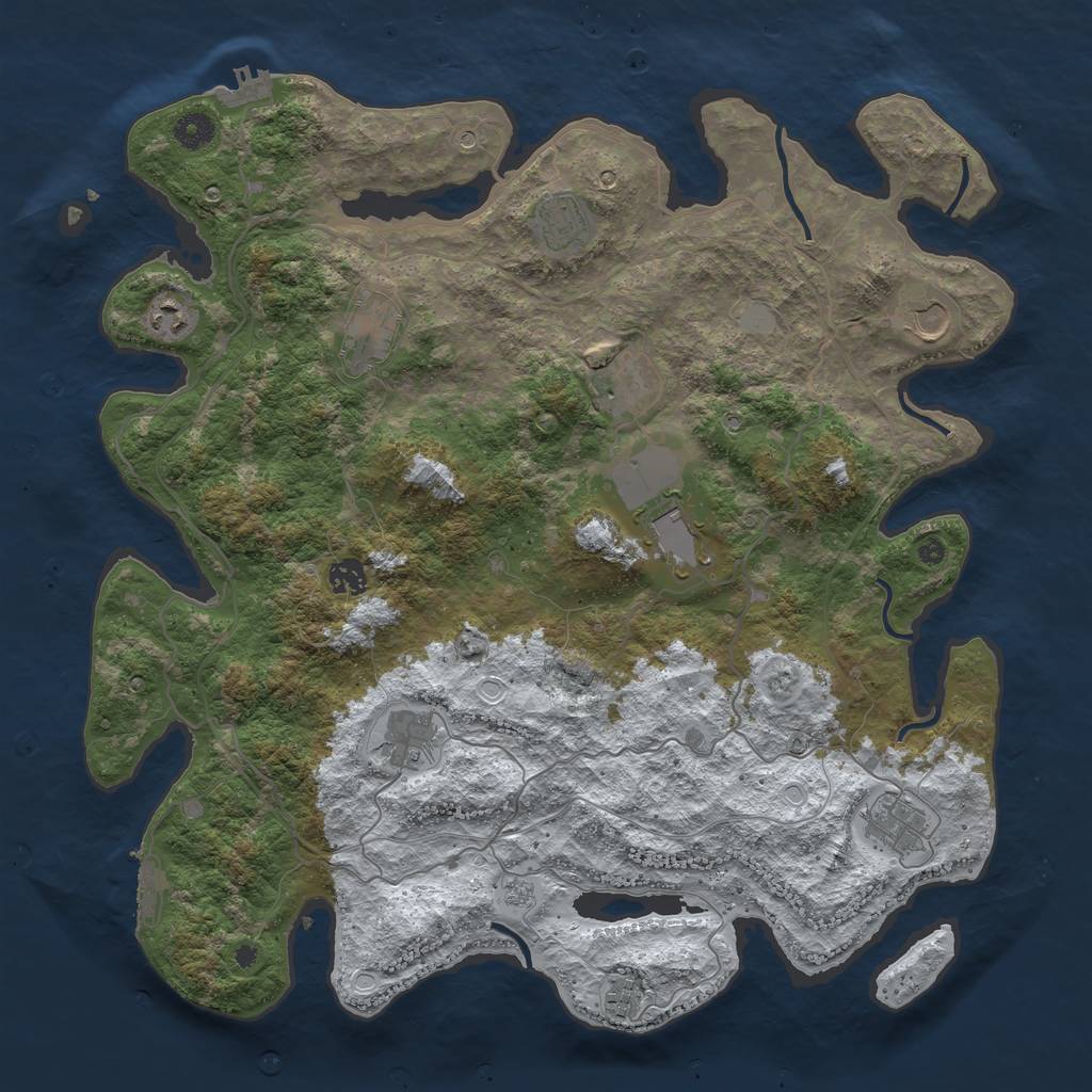 Rust Map: Procedural Map, Size: 4250, Seed: 1135, 19 Monuments