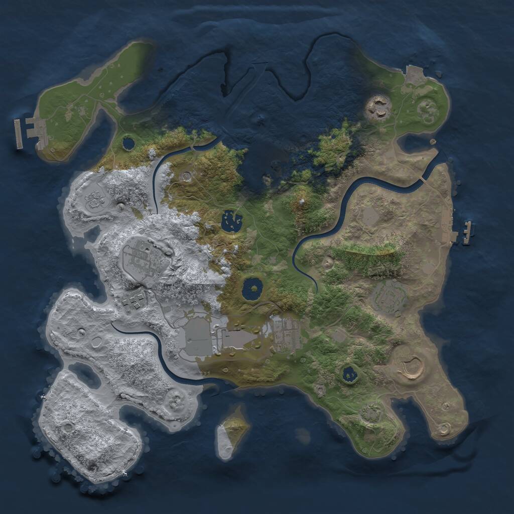 Rust Map: Procedural Map, Size: 3500, Seed: 7032022, 15 Monuments
