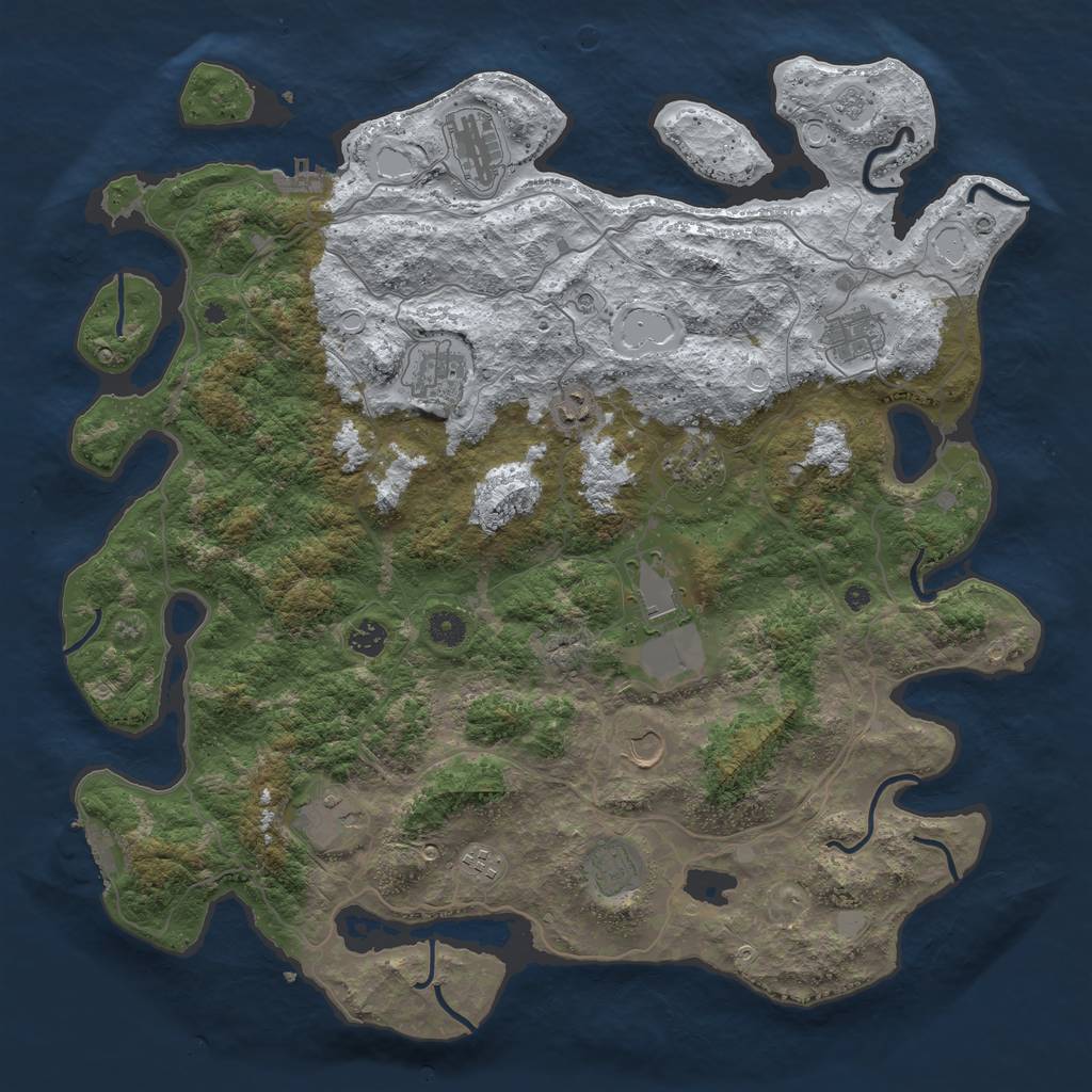 Rust Map: Procedural Map, Size: 4500, Seed: 1445736, 20 Monuments