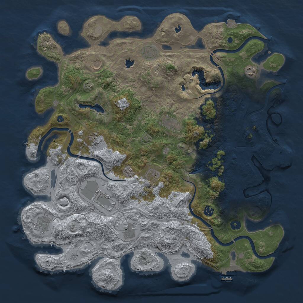 Rust Map: Procedural Map, Size: 4500, Seed: 14042022, 17 Monuments