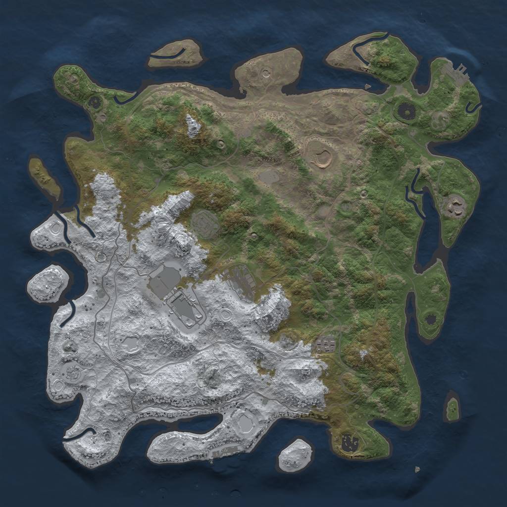 Rust Map: Procedural Map, Size: 4250, Seed: 5062021, 16 Monuments