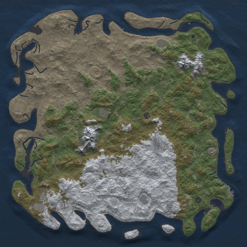 Rust Map: Procedural Map, Size: 6000, Seed: 89475, 20 Monuments