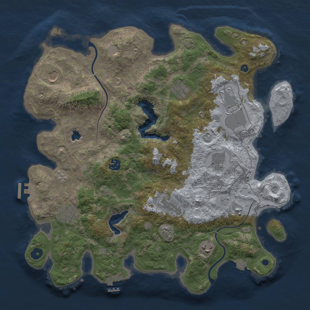 Rust Map: Procedural Map, Size: 4000, Seed: 859073909, 15 Monuments