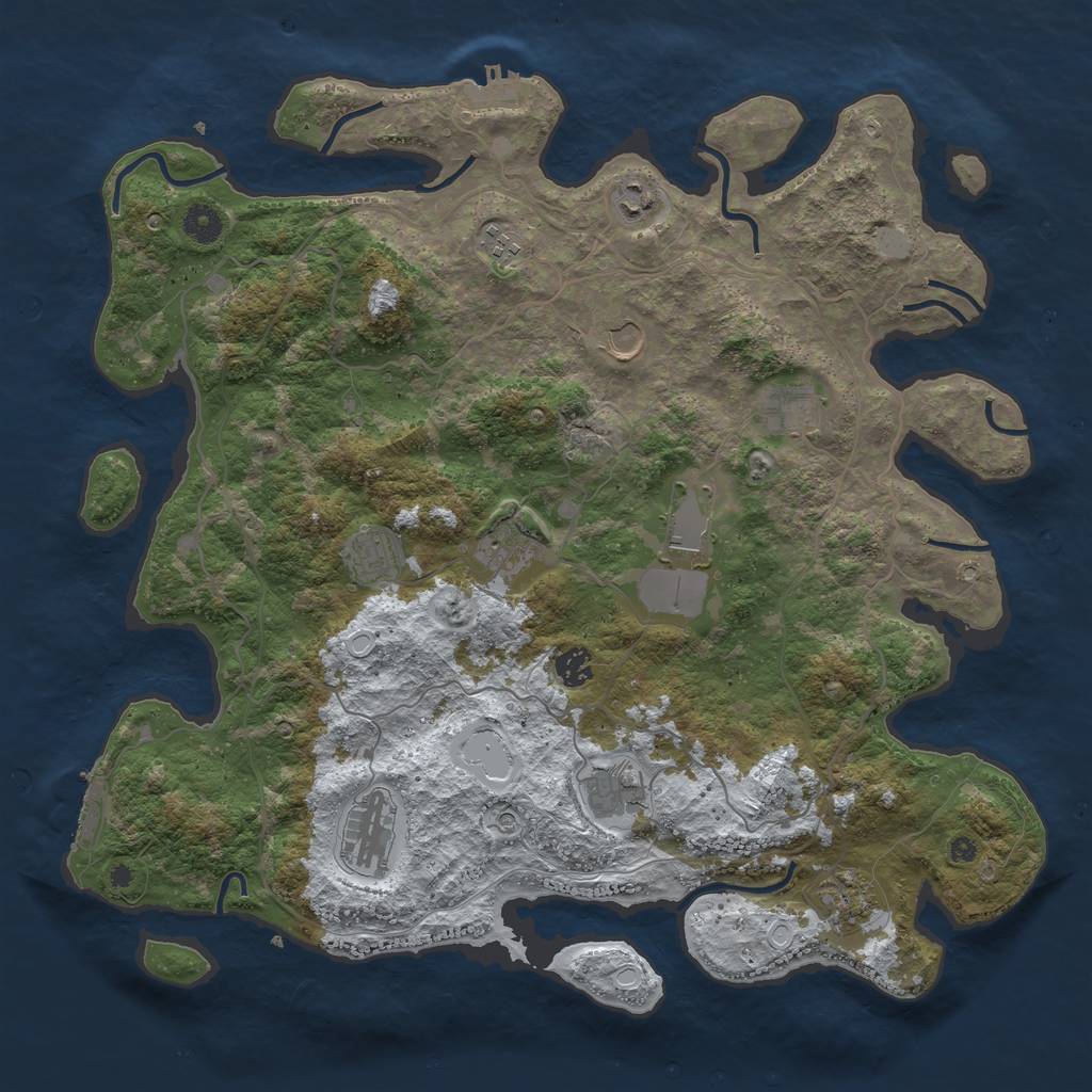 Rust Map: Procedural Map, Size: 4250, Seed: 1309037220, 19 Monuments