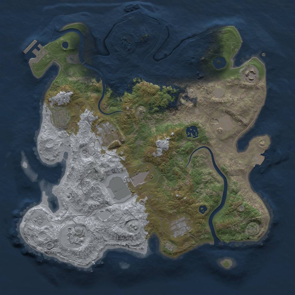 Rust Map: Procedural Map, Size: 3500, Seed: 808987150, 15 Monuments
