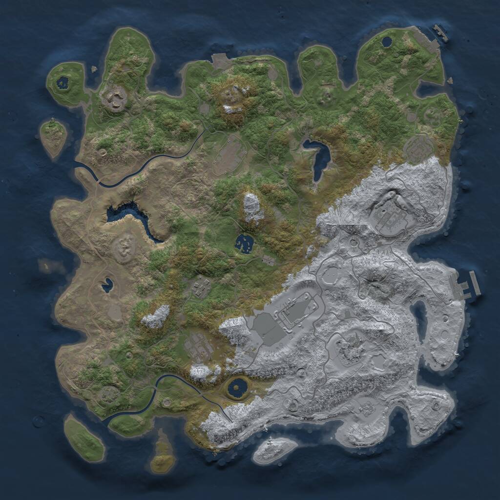 Rust Map: Procedural Map, Size: 4000, Seed: 531130732, 15 Monuments