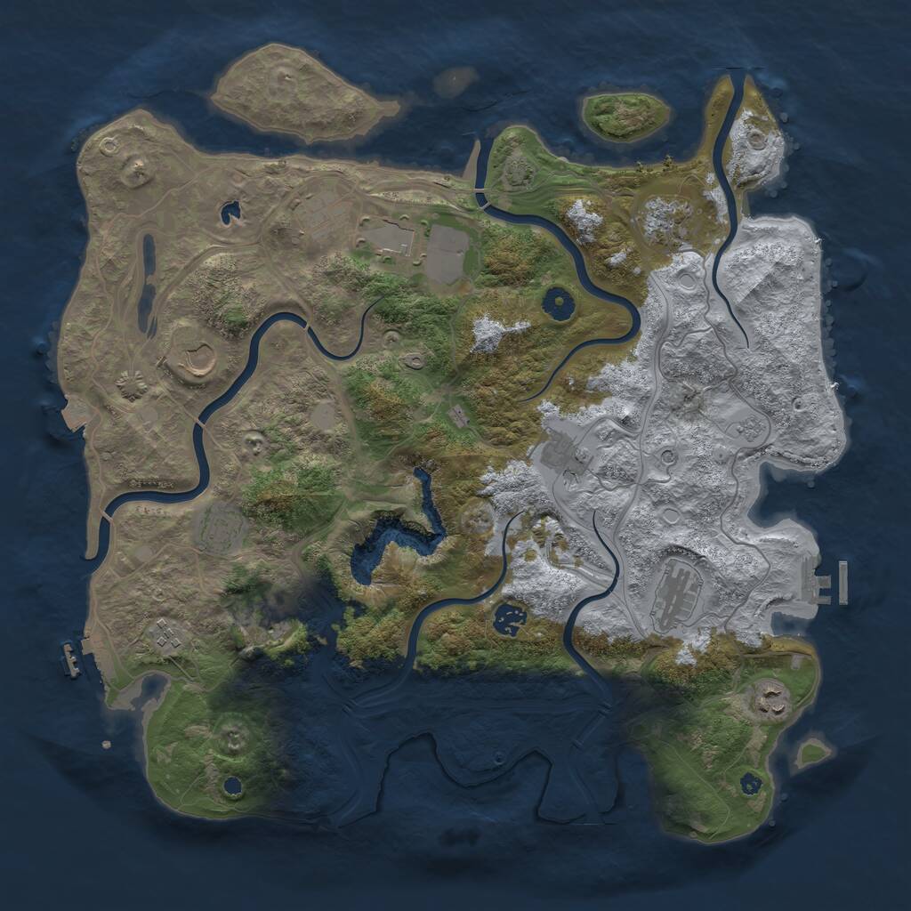 Rust Map: Procedural Map, Size: 4250, Seed: 178069224, 17 Monuments