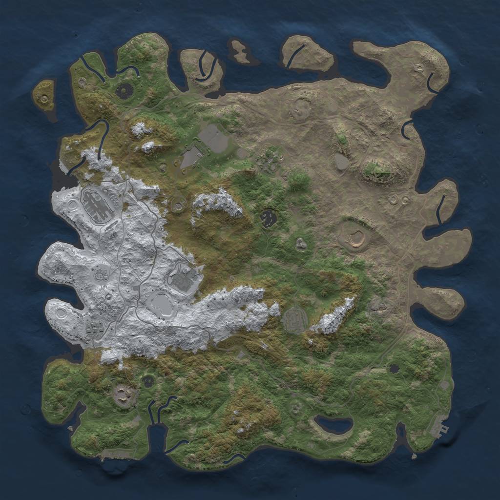 Rust Map: Procedural Map, Size: 4500, Seed: 162093546, 18 Monuments