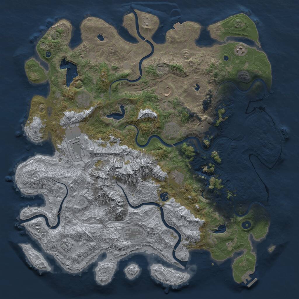 Rust Map: Procedural Map, Size: 5000, Seed: 359897158, 17 Monuments