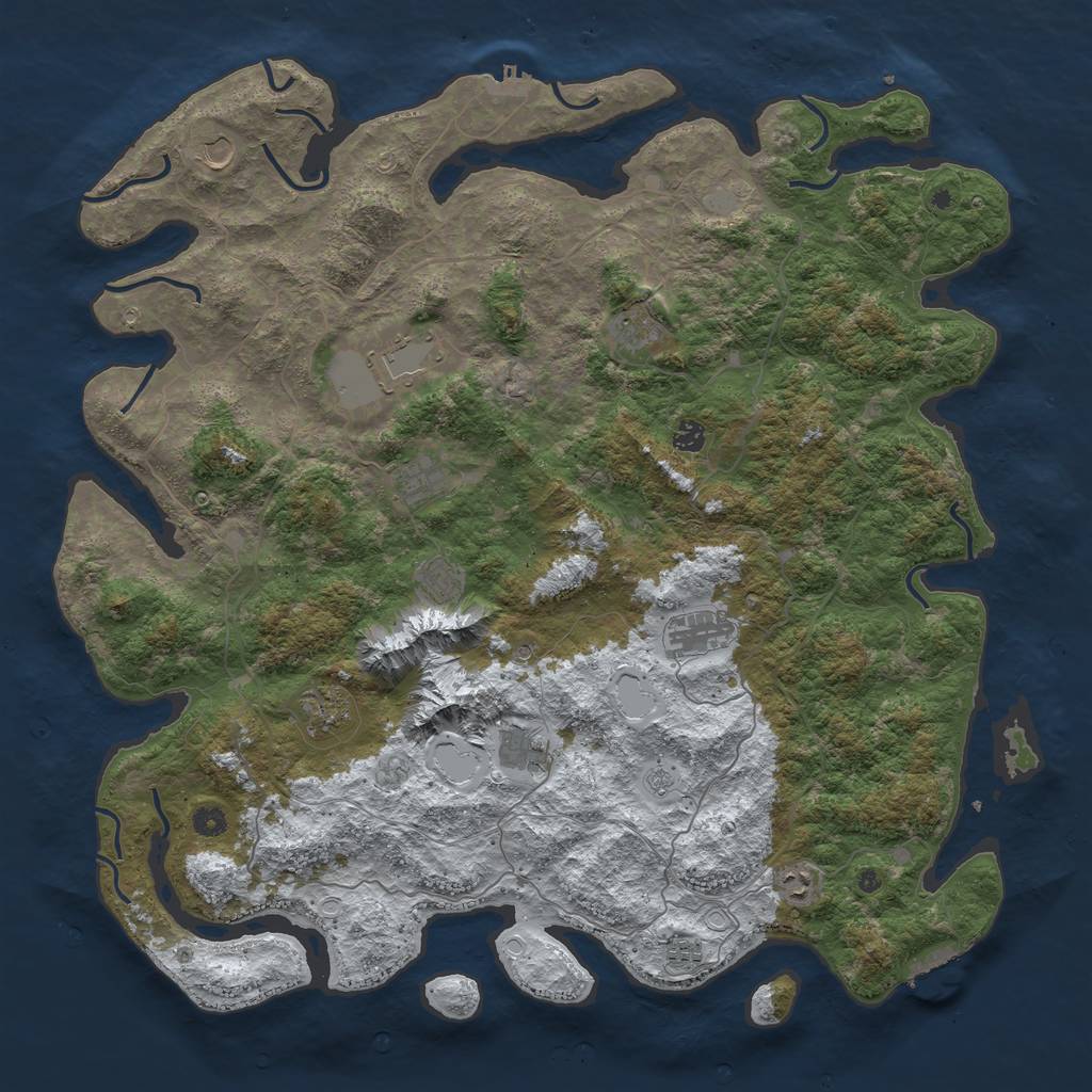 Rust Map: Procedural Map, Size: 5000, Seed: 979263731, 20 Monuments