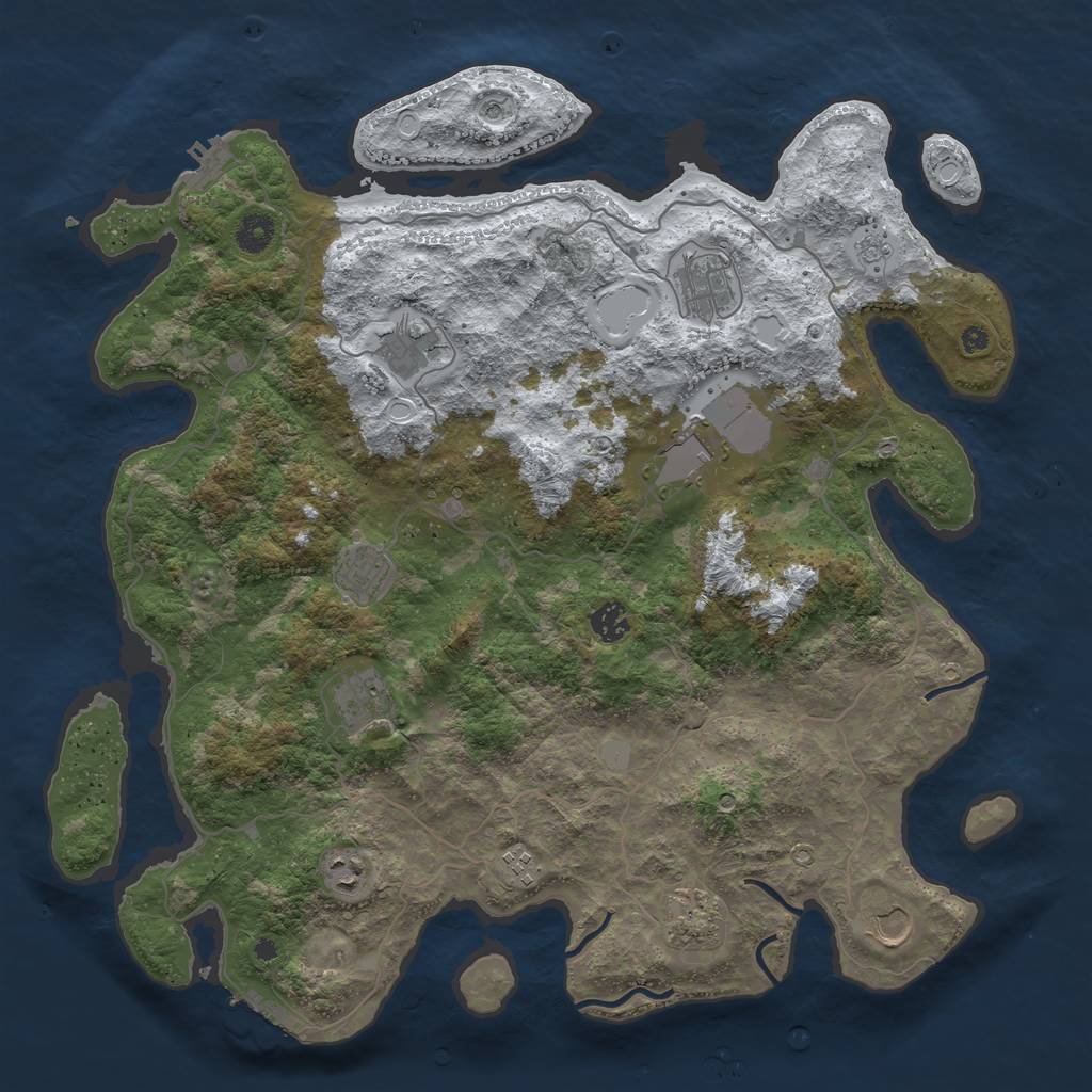 Rust Map: Procedural Map, Size: 4200, Seed: 103, 19 Monuments