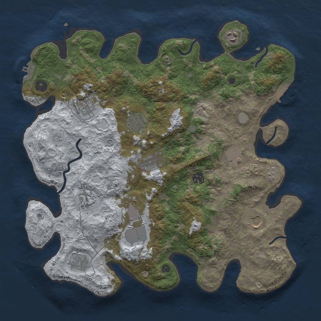 Rust Map: Procedural Map, Size: 3950, Seed: 1634505322, 20 Monuments