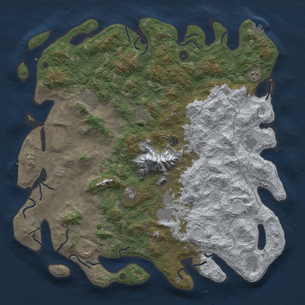 Rust Map: Procedural Map, Size: 5000, Seed: 1387091601, 20 Monuments