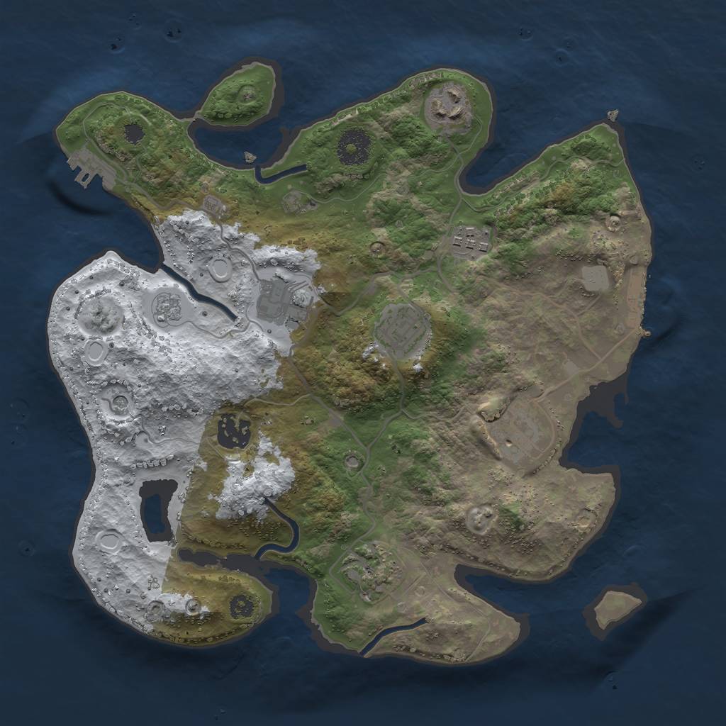 Rust Map: Procedural Map, Size: 3050, Seed: 1868531710, 16 Monuments