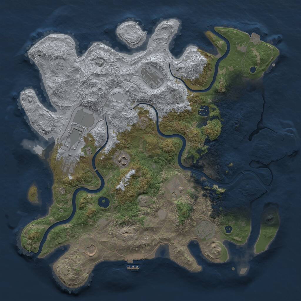 Rust Map: Procedural Map, Size: 3974, Seed: 621545067, 15 Monuments