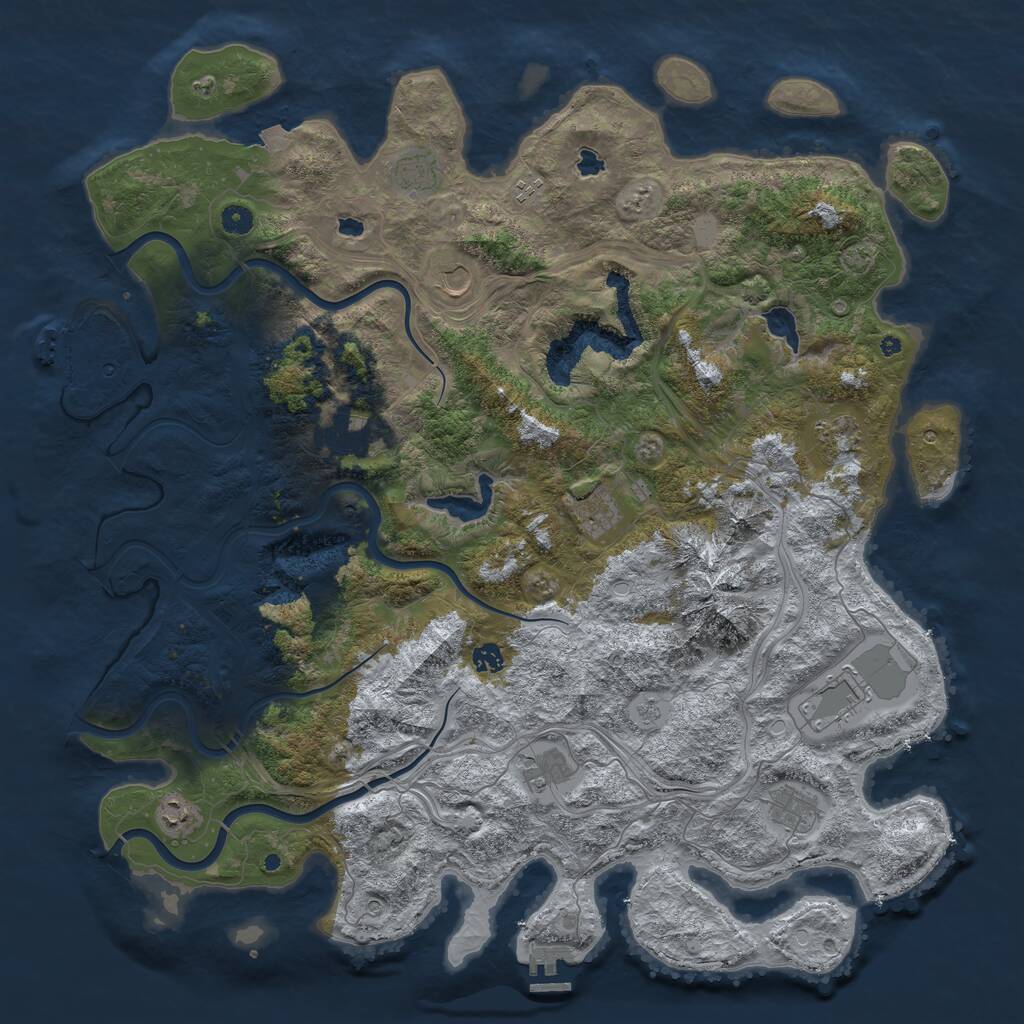 Rust Map: Procedural Map, Size: 5000, Seed: 9, 17 Monuments