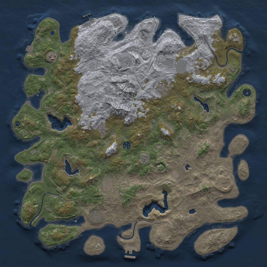 Rust Map: Procedural Map, Size: 5000, Seed: 2145785875, 17 Monuments