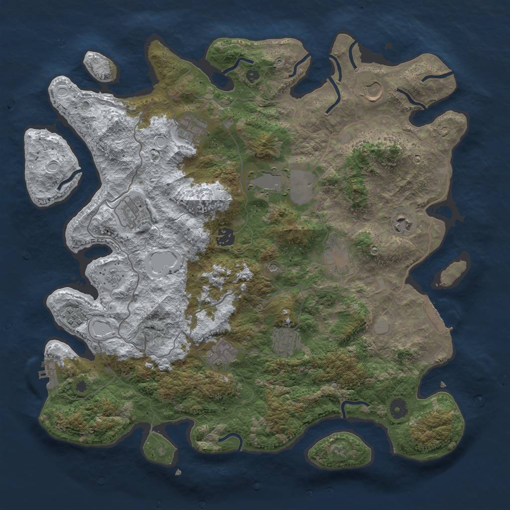 Rust Map: Procedural Map, Size: 4000, Seed: 563168281, 19 Monuments