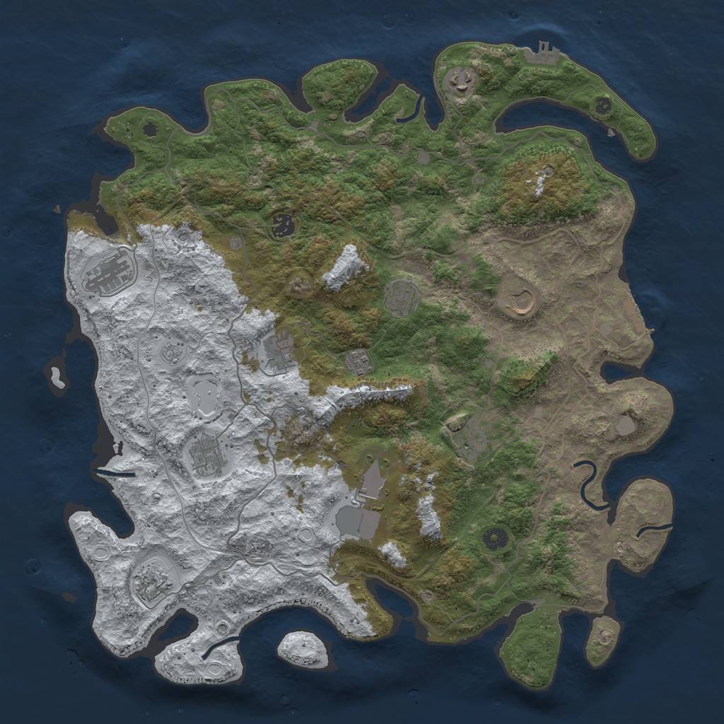 Rust Map: Procedural Map, Size: 4500, Seed: 1178261812, 20 Monuments