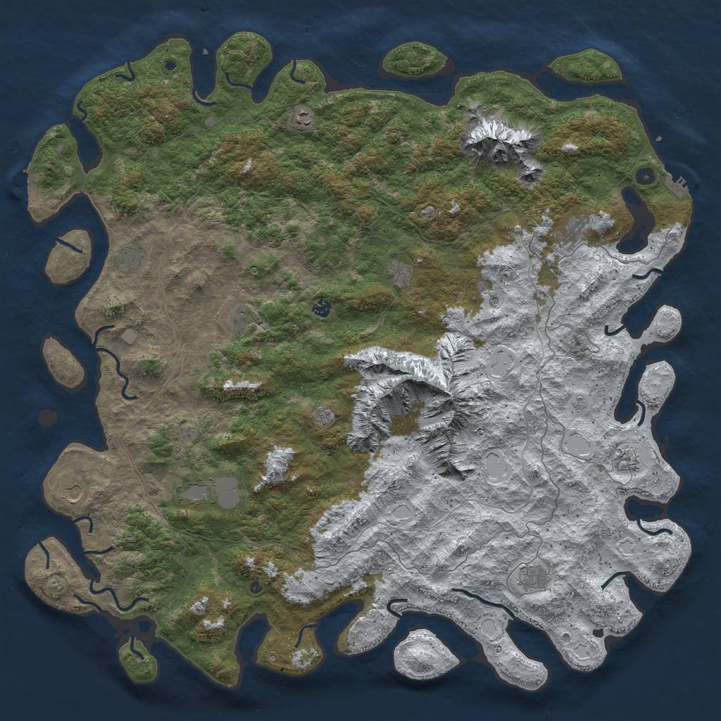 Rust Map: Procedural Map, Size: 6000, Seed: 811050445, 20 Monuments