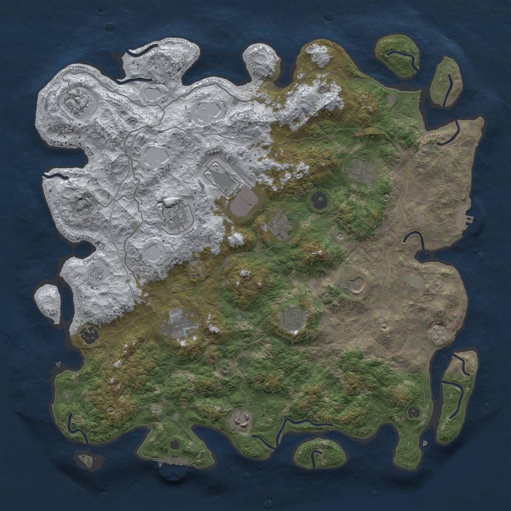 Rust Map: Procedural Map, Size: 4500, Seed: 6372787, 20 Monuments