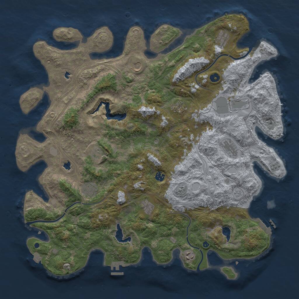 Rust Map: Procedural Map, Size: 4800, Seed: 25, 17 Monuments