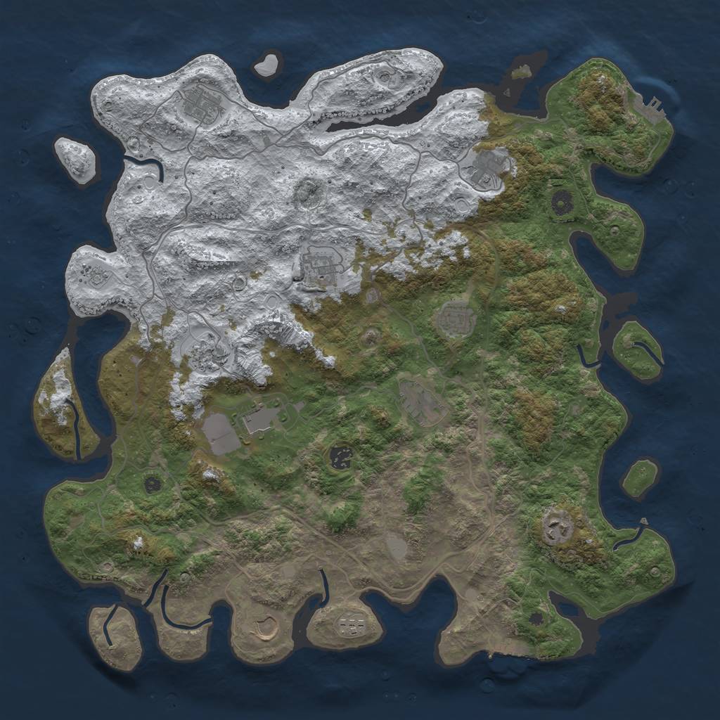 Rust Map: Procedural Map, Size: 4500, Seed: 5441922, 20 Monuments